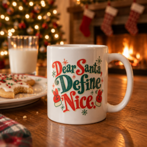 "Dear Santa, Define 'Nice.'" Mug