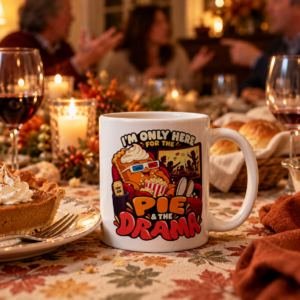 "I'm Only Here for the Pie and the Drama" Mug